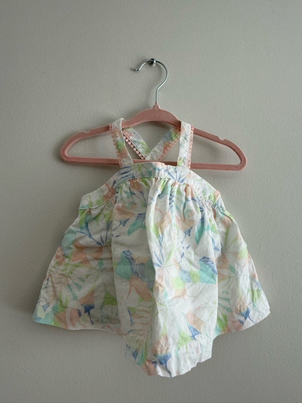 Janie and Jack Pastel Floral Cross-Back Sundress Set - White with Pastel Prints